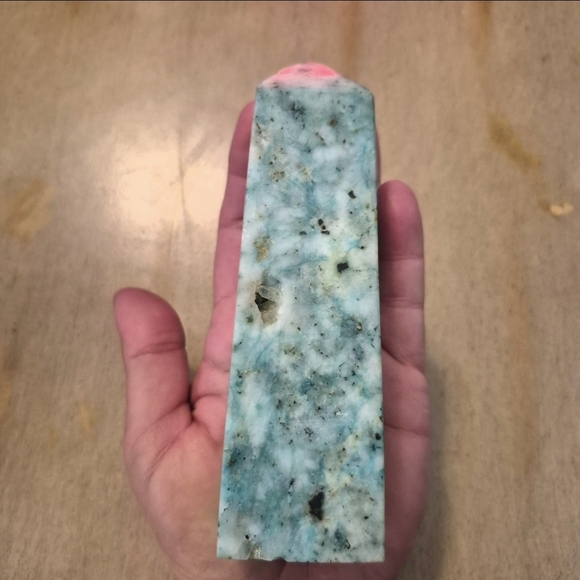 Natural Chrysocolla Blue Green Crystal Point Obelisk Tower #6 - Picture 11 of 11